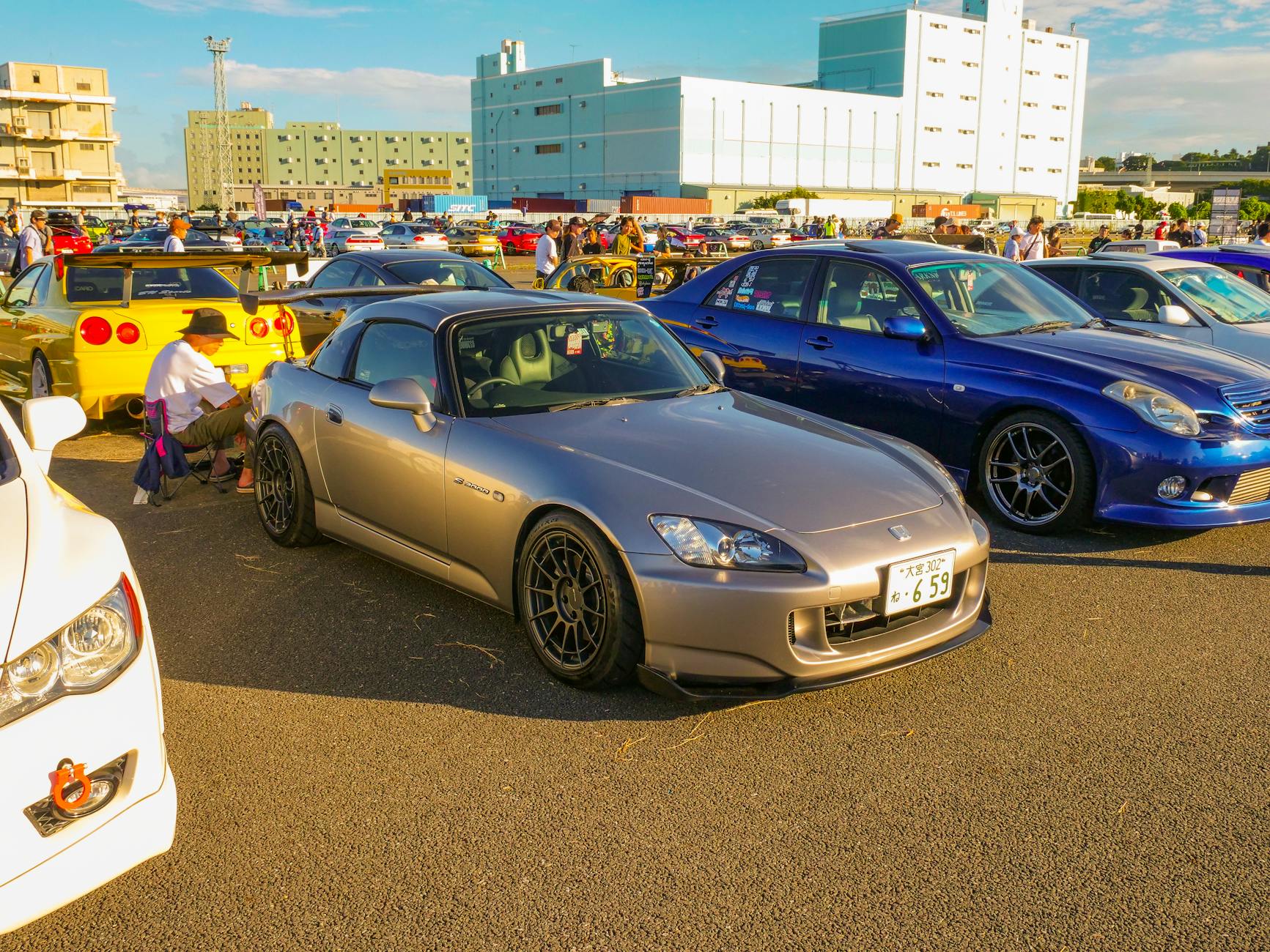 vibrant car meet with various jdm models
